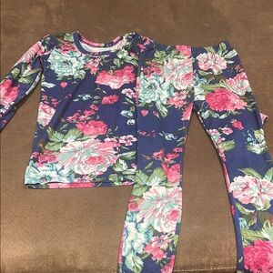 Large floral toddler PJ set